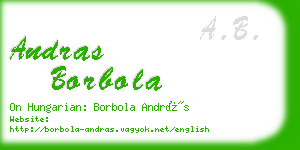 andras borbola business card